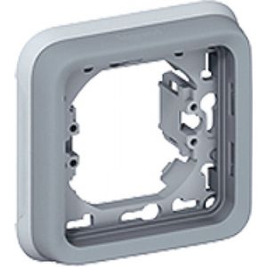 Wasserdichter Einbauhalter 1 Nebenstelle Plexo composable IP55 Grau