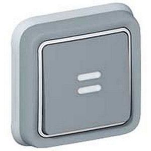 PLEXO NO+NF verlichte inverter drukknop volledig IP55 inbouw 10A - grijs