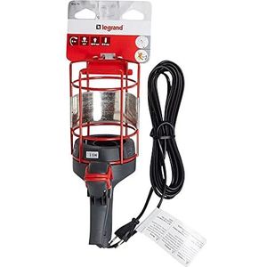 Legrand LEG91271 Handlamp met draaibare metalen mand en haak, met schakelaar, 100 W