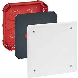 Legrand LEG91976, verdeeldoos voor volle muren met deksel en schroeven, 175 x 175 x 40 mm