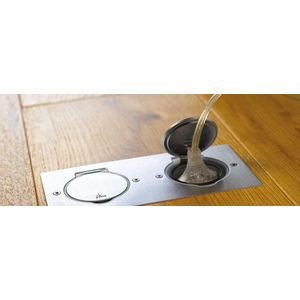 Legrand Celiane LEG92111 Set van 2 vloerstopcontacten, roestvrij staal, IP44