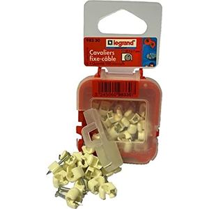 Legrand, Nagelklemmen, kabelklemmen, kleefclips, met ingestoken spijker, maat: 5-7mm, 20 stuks, wit, 098380