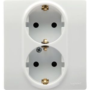 Legrand Inbouwstopcontact Niloé 2-polig Randaarde Wit Ip20 | Wandcontactdozen