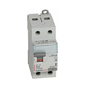 Legrand LEG411505 411505 differentiaalschakelaar, DX-ID-schroeven/schroeven, 2 p-230 V ~ 40 A, type AC-30 mA-uitgang, 2 m, grijs