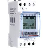 Legrand, Digitale Astro-timer met combifunctie AlphaRex D21, 1 kanaal, 2-modulair met 56 schakelprogramma's voor DIN-rail 230 V/50 Hz, 412654