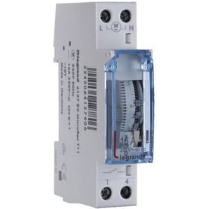 Legrand 412790 Tijdschakelaar, programmeerbaar, verticale wijzerplaat, 100 uur werkreserve, 230 V, 50/60 Hz