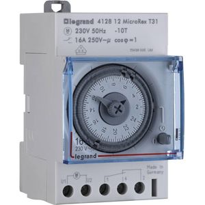 Legran - MicroRex 412812 Mechanische Timer T31 met 24-uurs Programma (serie Inbouwtimer Voor DIN-rai