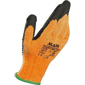 MAPA Professional TempDex 720 Thermohandschoenen van nitril, met snijvastheid, voor gebruik op het gebied van rubber/keramiek en machinebouw, oranje, maat 11 (1 paar), thermohandschoenen
