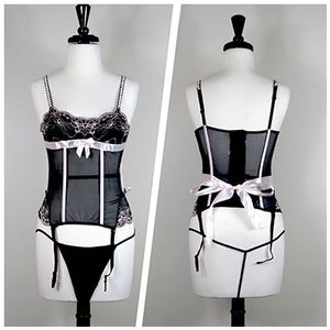 Lace Bustier And Thong Set - Maat: L