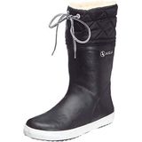 Aigle - Giboulée - Regenlaarzen - Zwart/Wit - Natuurlijk Rubber - Gewatteerd Bovenmateriaal