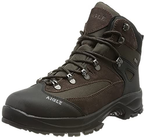 Aigle - Huntshaw 2 Mtd - Wandelschoenen - Zwart en Bruin - Synthetisch Leder