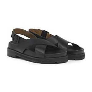 Aigle Althae sandaal, mocassin met riem, dames, zwart, 38 EU, zwart., 38 EU