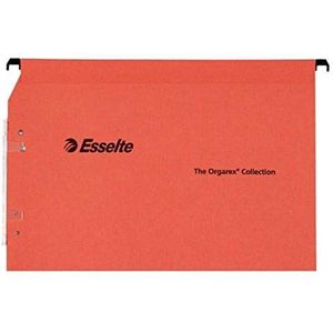 Esselte Kori - Hangmap, A4, zijkant, capaciteit 100 vellen, V-bodem, afstand 330 mm, geïntegreerde etikettenhouder, 25 stuks, oranje, 22212