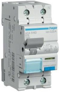 Hager ADA516D Aardlekschakelaar/zekeringautomaat 1-polig 16 A 0.03 A 240 V