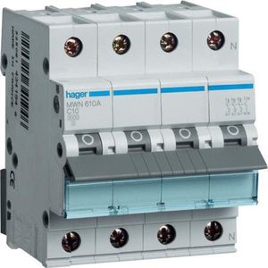 Hager automaat 4 polig (3 polig + N) 32A - 3kA/C