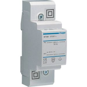 Hager - ST301 - Deurbeltransformator - 230V/8V-12V - 4VA