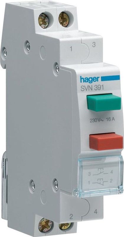 Hager - HAG SVN391 - Drukknop - Groen - Elektronica benodigdheden