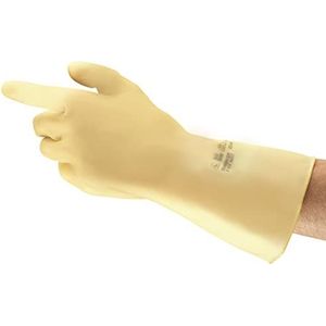 Comasec & Marigold Ansell Featherweight Plus G31H / 9,5 handschoenen, natuurlijke latex, anti-chemicaliën en vloeistoffen, maat 9,5, natuurlijke kleur (12 paar per zak)