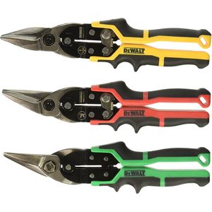 DEWALT Plaatschaar ERGO set van 3 stuks recht (geel), links (rood), rechts (groen) DWHT14676-0