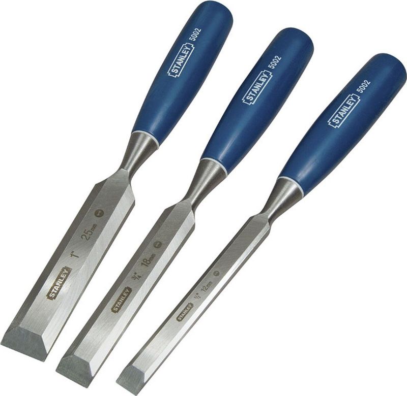 Stanley - Houtbeitelset - 3-delig - Roestwerende Laklaag - Polypropyleen