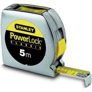 Stanley - 0-33-932 Rolmaat - 5m X 19mm - Verchroomde Behuizing - Schokvast ABS