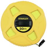 Stanley 0-34-297 meetlint, glasvezel, 30 m, neongeel, pvc-coating, corrosiebescherming, uv-bescherming, niet geleidend, klasse III, behuizing van ABS-kunststof, schokbestendig