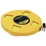 Stanley 0-34-297 meetlint, glasvezel, 30 m, neongeel, pvc-coating, corrosiebescherming, uv-bescherming, niet geleidend, klasse III, behuizing van ABS-kunststof, schokbestendig