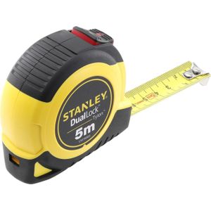 Stanley STHT36803-0 Bandmaat DualLock Tylon (5 m lang, 19 mm breed, nauwkeurigheidsklasse II, tweedelige bandrem, slagvaste en onbreekbare behuizing), geel/zwart, 5 m x 19 mm