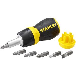 Stanley handgereedschap Multibit Stubby Schroevendraaier met ratel - 0-66-358