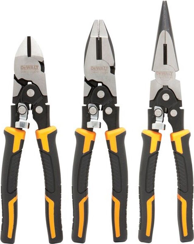 DEWALT DWHT0-70485 Tangenset - 3-delig - Inductiegeharde Snijvlakken - Dubbel Scharnierdesign