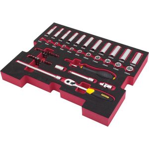 Stanley - FatMax T-Stak - 48-delige Set - Schuimuitsparing - Verchroomd
