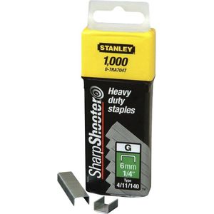 STANLEY Heavy Duty kabelnietjes SharpShooter Pack van 5000 Type G 10 mm bestendig en roestbestendig 1-TRA706-5T, verpakking kan variëren