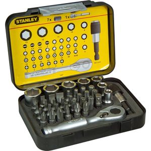 Stanley 1-13-906 40 delige Bitset Expert Pro 1/4"" - Ratelsleutel in koffer