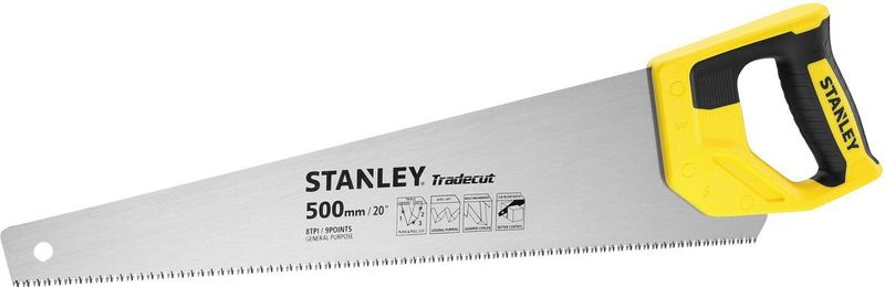 Stanley - Tradecut Universal - Houtzaag - 500mm - 8 TPI - Bimateriale Handgreep