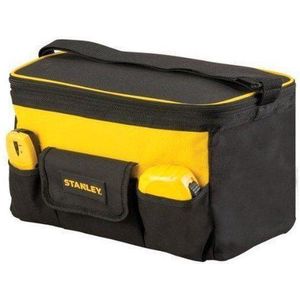 Schwarze Werkzeugtasche aus strapazierfähigem Polyester mit Schultergurt