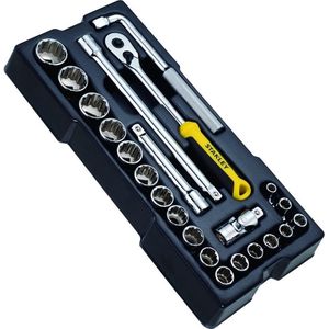 Stanley - 23-delige Doppenset - Chroom-vanadiumstaal - Ergonomische Handgreep