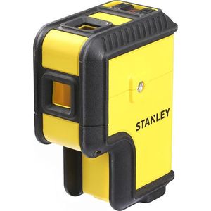 Stanley STHT77503-1 3 SPL3 (compacte puntlaser met rode diode, twee soldeerpunten neerwaarts en een horizontaal punt, voor binnenruimtes tot 30 m, incl. houder, batterijen en tas), 1,5 V, geel/zwart