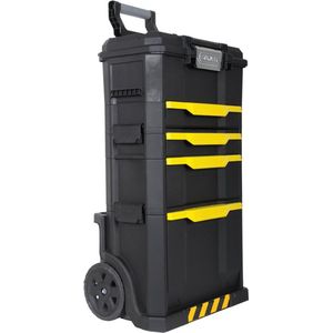 COSTWAY Werkplaatstrolley, 3 etages, werkplaatswagen met 4 universele wielen en handgreep, gereedschapswagen van metaal, montagewagen, rolwagen, 120
