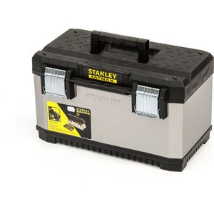 Stanley FatMax 1-95-615 Gereedschapskoffer, 51 x 29 x 30 cm, draagtas met Bi-Material handvat, robuuste doos van metaal en kunststof met roestvrije sluitingen, koffer met uitsparing)