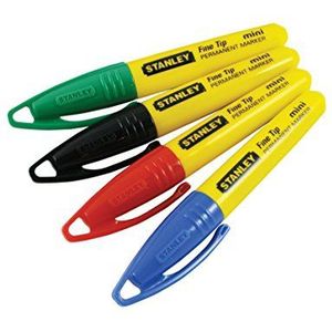 Stanley 2-47-329 Markeerstift Mini Zwart/Rood/Groen/Blauw