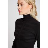 Coltrui - Rolkraag - Lange Mouwen - Zwart - 80% Viscose, 20% Polyamide