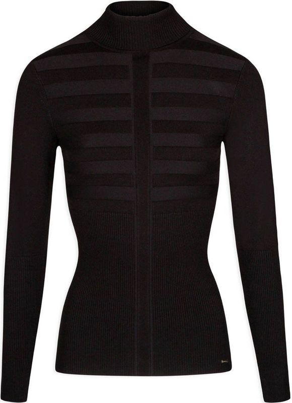 Coltrui - Rolkraag - Lange Mouwen - Zwart - 80% Viscose, 20% Polyamide