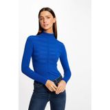MORGAN - Trui - Koningsblauw - Viscose - Fijn Tricot met Rolkraag