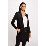 MORGAN - Bicolor Vest - Zwart - Viscose/Polyester/Polyamide