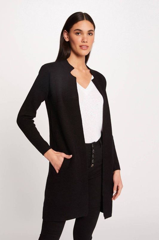 MORGAN - Bicolor Vest - Zwart - Viscose/Polyester/Polyamide