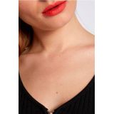 MORGAN - Trui - Zwart - V-hals met Rits - Geribbeld Tricot