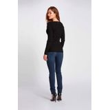 MORGAN - Trui - Zwart - V-hals met Rits - Geribbeld Tricot