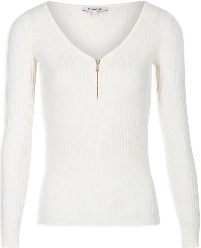 Morgan Longsleeve met Textuur Gebroken Wit