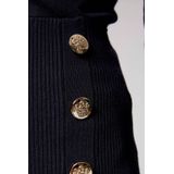 Morgan - Ribgebreide Trui - Marine - V-hals - Lange Mouwen