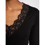 MORGAN - T-shirt - Zwart - Polyamide - Lange Mouwen - V-hals